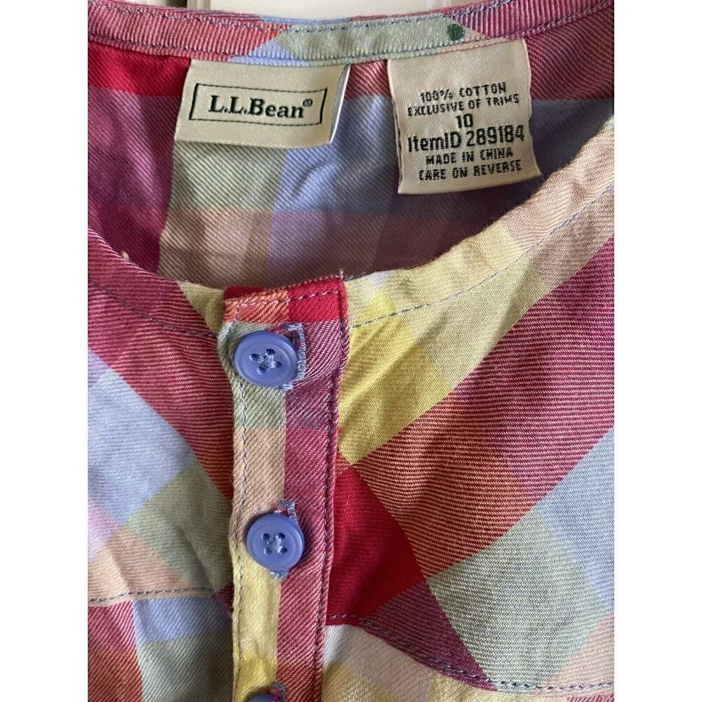 LL Bean Girl’s‎ Top Size 10 Colorful Lightweight Cotton Blouse